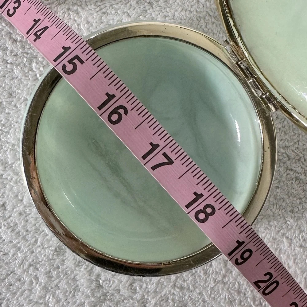 Vintage Genuine Alabaster Hand Carved Round Trinket Dish Cottagecore Boho - Picture 14 of 15
